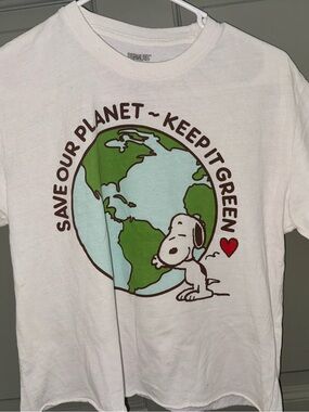 Snoopy Earth Day White Graphic Tee